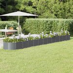 vidaXL Lit surélevé de jardin Acier galvanisé Anthracite