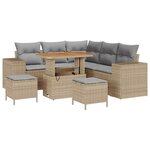vidaXL Ensemble de canapé de jardin 8 Pièces Beige et Gris clair
