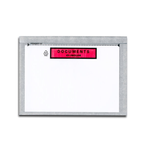 Lot de 100 pochettes documents ci-inclus pac-list a5