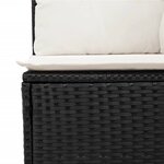 vidaXL Salon de jardin 6 Pièces avec coussins noir résine tressée