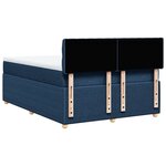 vidaXL Sommier à lattes de lit avec matelas Bleu 140x200 cm Tissu