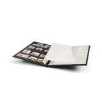 Classeur à bandes pour timbres 16 pages noires. Couleur - Vert