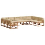 vidaXL Ensemble de canapés d'extérieur 9 pc Naturel et Beige