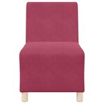 vidaXL Unité de Sofa Modulaire Sans Accoudoirs 3 Pièces Rouge bordeaux