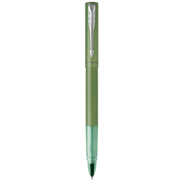 PARKER VECTOR XL Stylo roller  laque verte métallisée sur laiton  recharge noire pointe fine  Coffret cadeau