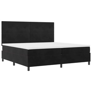 vidaXL Lit à ressorts avec matelas Noir 200 x 200 cm Velours
