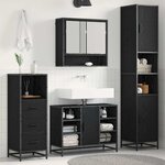 vidaXL Ensemble de mobilier de salle de bain 3 Pièces Chêne noir