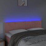 vidaXL Tête de lit à LED Rose 144x5x78/88 cm Velours