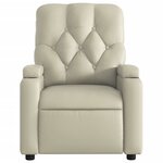 vidaXL Fauteuil inclinable de massage Crème Similicuir