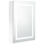 vidaXL Armoire de salle de bain à miroir LED Blanc brillant 50x13x70cm