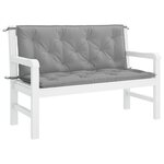 vidaXL Coussin de banc de jardin gris 120x(50+50)x7 cm tissu oxford