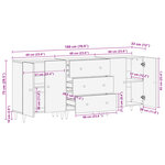 vidaXL Armoires latérales 3 Pièces 60x33x75 cm bois massif de manguier