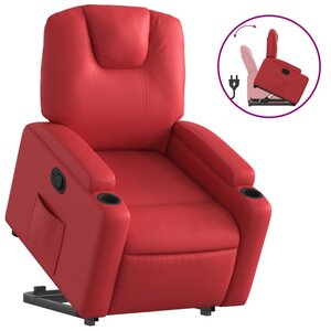 vidaXL Fauteuil inclinable Rouge Similicuir