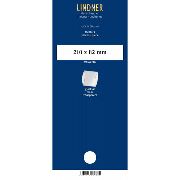 Bandes double soudure 210 x 82 mm pour timbres-poste. Fond - Transparent