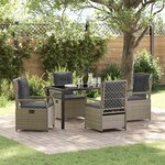 vidaXL Ensemble de salle à manger pour jardin 5 Pièces Gris clair