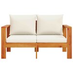 vidaXL Canapé de jardin avec coussins 2 places bois massif d'acacia