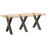 vidaXL Pieds de table à manger en forme de X  3 pièces  acier naturel  80 x (72-73) cm