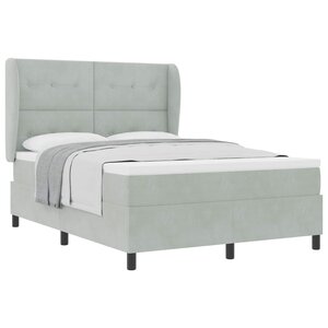 vidaXL Lit à ressorts avec matelas Gris clair 200 x 140 cm Velours