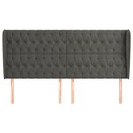 vidaXL Tête de lit avec oreilles Gris foncé 183x23x118/128 cm Velours