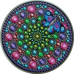 FLOWER WITH BUTTERFLY Dot Art 3 Once Argent Monnaie 20 Dollars Palau 2023