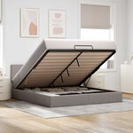 VidaXL Cadre de lit ottoman avec matelas taupe 160x200 cm tissu