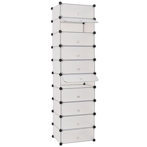 vidaXL Armoire à chaussures avec 10 compartiments Blanc