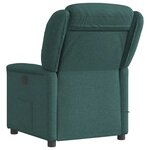 vidaXL Fauteuil de massage inclinable électrique Vert foncé Tissu