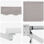 vidaXL Auvent rétractable électrique Gris clair et blanc 3 x 2 5 m