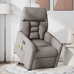 vidaXL Fauteuil inclinable de massage Taupe Tissu