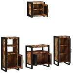 vidaXL Ensemble de mobilier de salle de bain 4 Pièces Bois Recyclé Solide