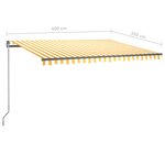 vidaXL Auvent automatique sur pied 400x350 cm Jaune/Blanc