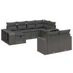 vidaXL Salon de jardin 10 Pièces avec coussins noir résine tressée