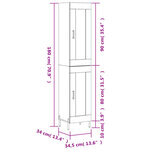 vidaXL Buffet haut Gris béton 34 5x34x180 cm Bois d'ingénierie