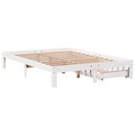 vidaXL Cadre de lit avec tiroirs sans matelas blanc 150x200 cm