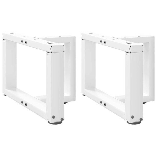 vidaXL Pieds de table basse en T  2 pièces  blanc  50 x 25 x (30-31) cm  acier