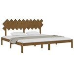 vidaXL Cadre de lit sans matelas marron miel 200x200 cm bois massif