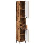vidaXL Cabinet de salle de bain Bois Ancien 31 5 x 33 x 190 cm
