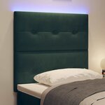 vidaXL Tête de lit LED avec bandes LED Vert 90 cm Velours