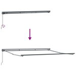 vidaXL Auvent Rétractable Crème 350 x 250 cm Tissu  Métal