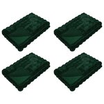 vidaXL Couverture en Fourrure de Lapin Synthétique 4 Pièces Vert foncé