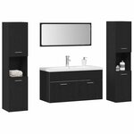 vidaXL Ensemble de mobilier de salle de bain 4 Pièces Chêne noir