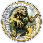 Pièce de monnaie en Cupronickel 3 Euro g 16 Millésime 2025 Mythical Creatures Austria TROLL