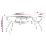vidaXL Table de jardin Noir 180x80x70 cm Acier et verre