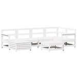 vidaXL Salon de jardin 7 Pièces blanc bois de pin massif