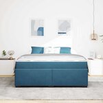 vidaXL Cadre de lit avec matelas Bleu foncé 180 x 200 cm Velours