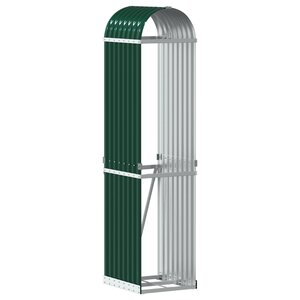 vidaXL Porte-bûches vert 40x45x170 cm acier galvanisé