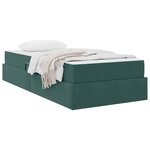 vidaXL Lit avec rangement et matelas Vert foncé 90 x 200 cm Velours