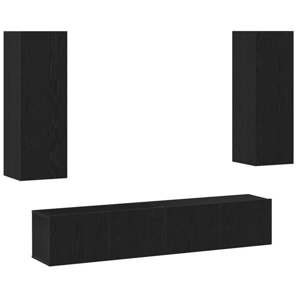 vidaXL Ensemble de 4 meubles TV muraux en chêne noir en bois d'ingénierie