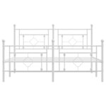 vidaXL Cadre de lit métal sans matelas et pied de lit blanc 150x200 cm