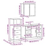 vidaXL Ensemble de meubles de salle de bain 3 Pièces chêne sonoma